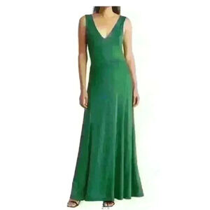 Love by Design Geneva V-neck Sleeveless Maxi Dress Hunter Green Dress Size M